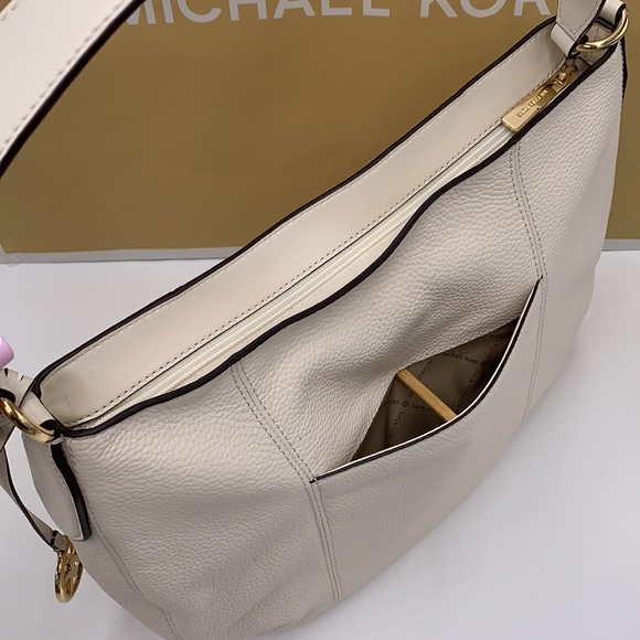 MICHAEL KORS BROOKE LG HOBO SHOULDER BAG LEATHER LT CREAM - Picture 9 of 16